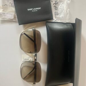 Yves Saint Laurent Slm75 Gold/Brown Sunglasses with Black Case - unisex